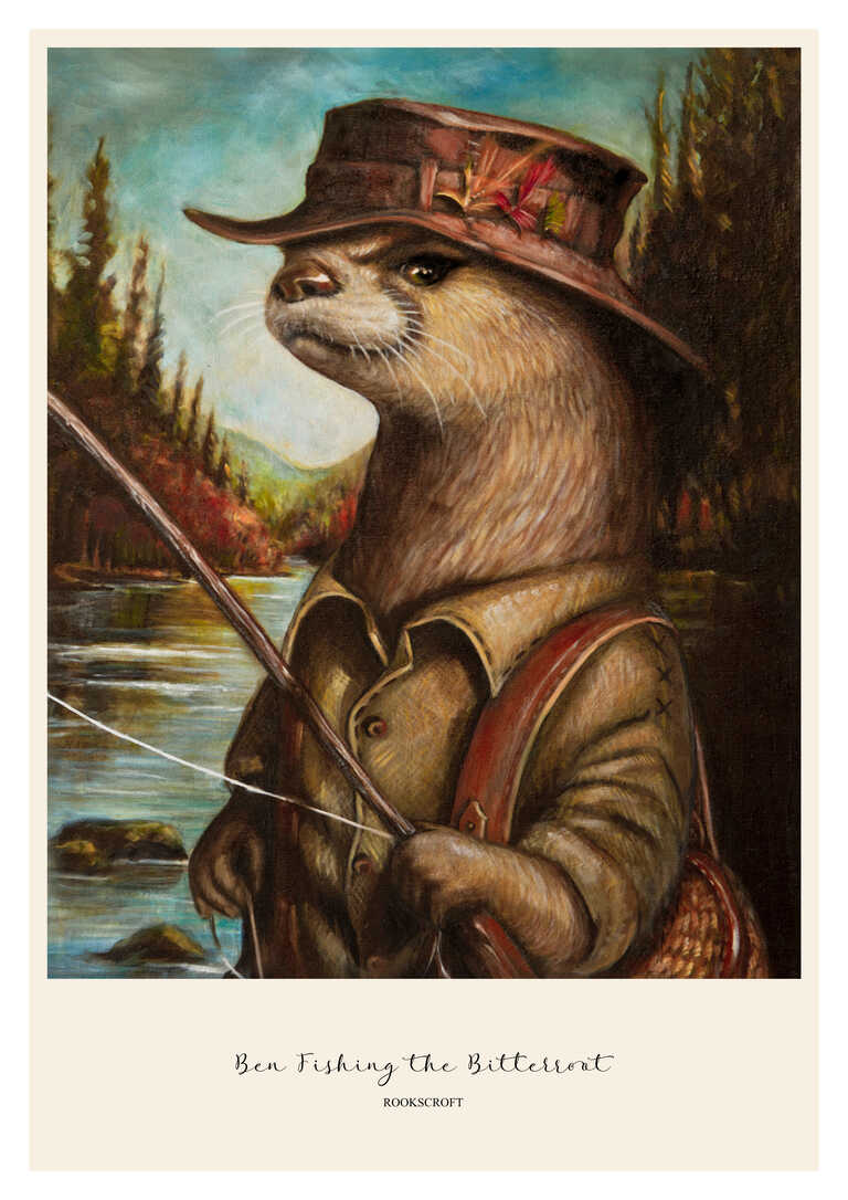 Ben Fishing the Bitterroot Art Poster