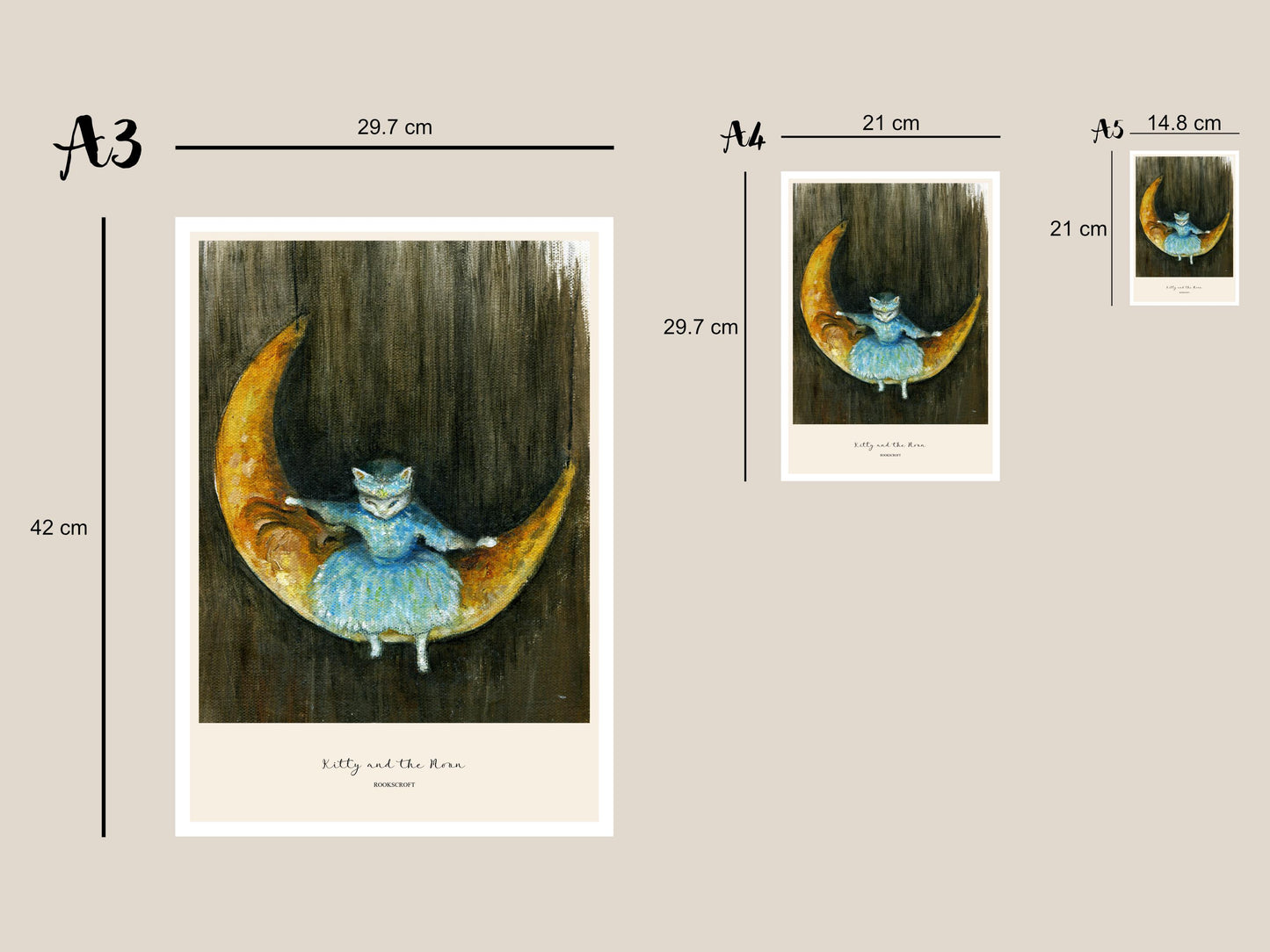 Kitty and the Moon Art Poster